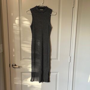 Madewell Striped Black and White Sleeveless Dress